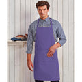 Purple - Back - Premier Ladies-Womens Colours Bip Apron With Pocket - Workwear