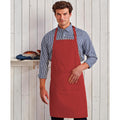 Red - Back - Premier Ladies-Womens Colours Bip Apron With Pocket - Workwear