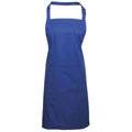 Royal - Front - Premier Ladies-Womens Colours Bip Apron With Pocket - Workwear
