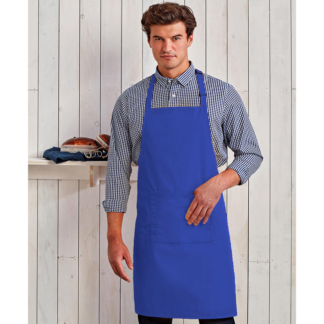 Royal - Back - Premier Ladies-Womens Colours Bip Apron With Pocket - Workwear