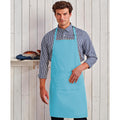 Turquoise - Back - Premier Ladies-Womens Colours Bip Apron With Pocket - Workwear