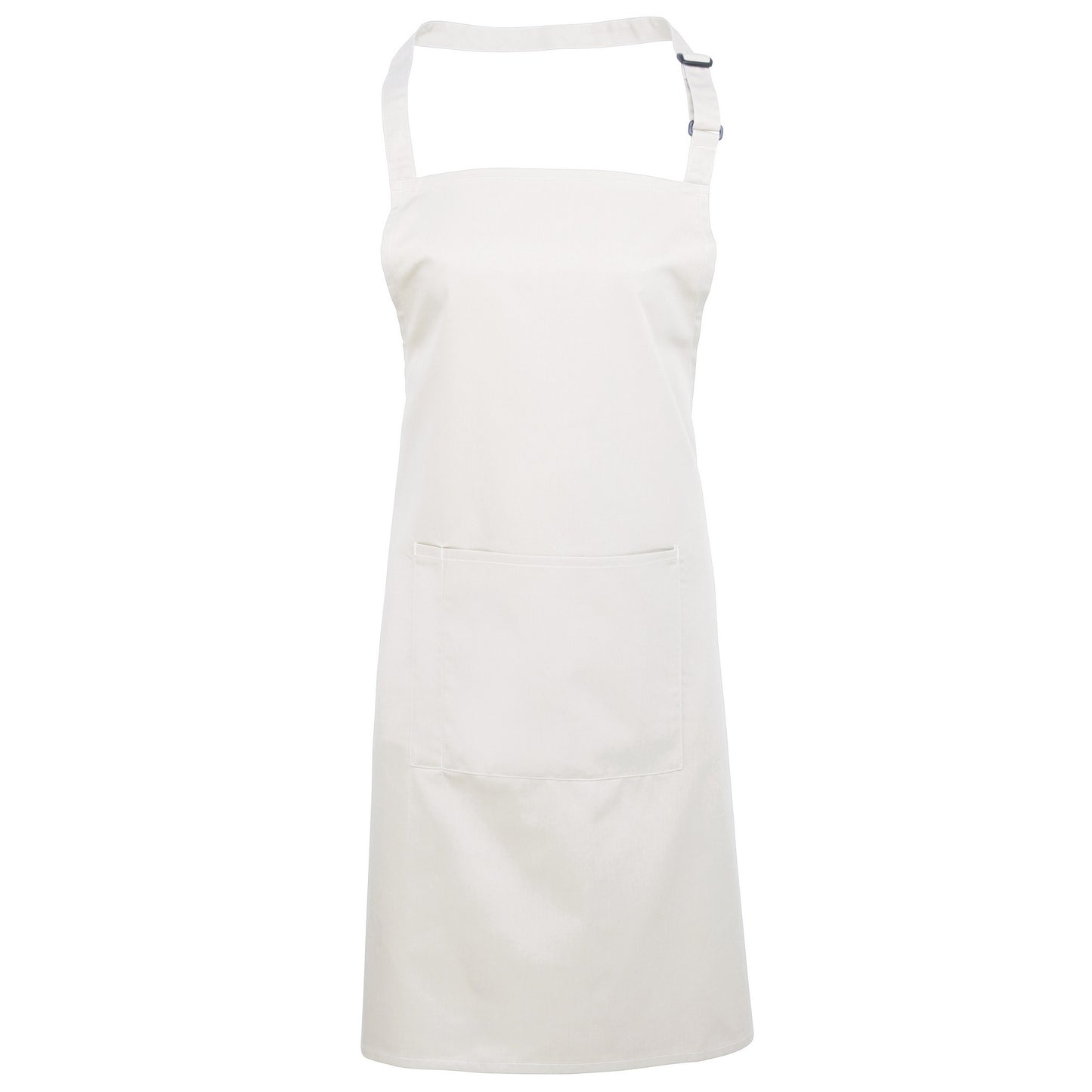 White - Front - Premier Ladies-Womens Colours Bip Apron With Pocket - Workwear