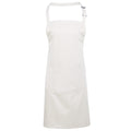 White - Front - Premier Ladies-Womens Colours Bip Apron With Pocket - Workwear