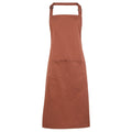 Chestnut - Front - Premier Ladies-Womens Colours Bip Apron With Pocket - Workwear