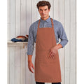 Chestnut - Back - Premier Ladies-Womens Colours Bip Apron With Pocket - Workwear