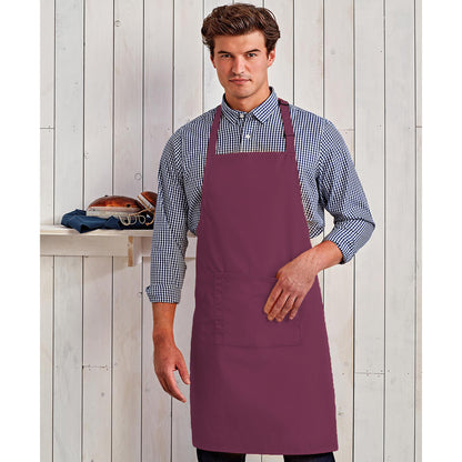 Aubergine - Back - Premier Ladies-Womens Colours Bip Apron With Pocket - Workwear