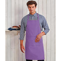 Rich Violet - Back - Premier Ladies-Womens Colours Bip Apron With Pocket - Workwear