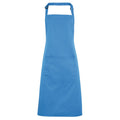 Sapphire - Front - Premier Ladies-Womens Colours Bip Apron With Pocket - Workwear