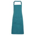 Teal - Front - Premier Ladies-Womens Colours Bip Apron With Pocket - Workwear