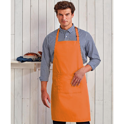 Terracotta - Back - Premier Ladies-Womens Colours Bip Apron With Pocket - Workwear