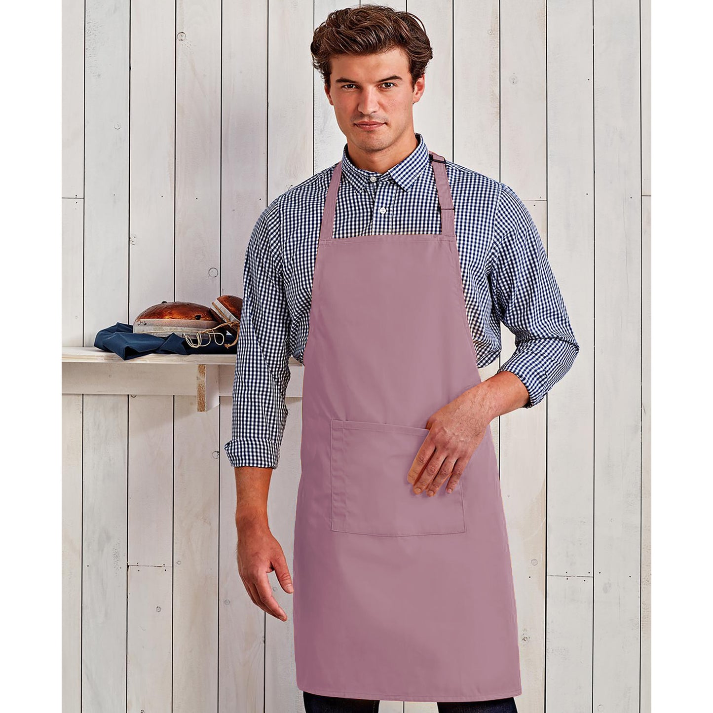 Rose - Back - Premier Ladies-Womens Colours Bip Apron With Pocket - Workwear