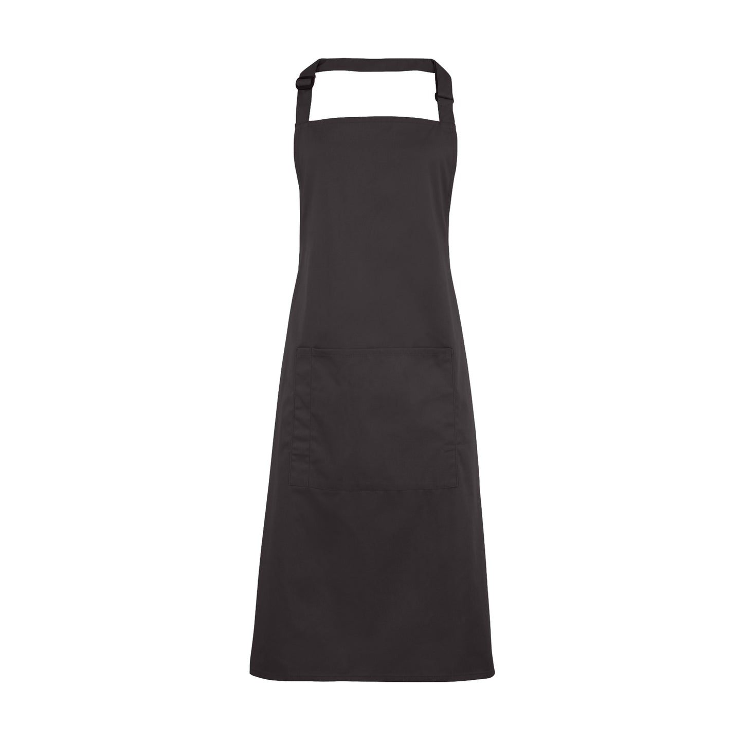 Charcoal - Front - Premier Ladies-Womens Colours Bip Apron With Pocket - Workwear
