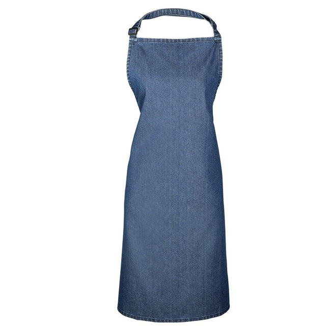 Indigo Denim - Front - Premier Ladies-Womens Colours Bip Apron With Pocket - Workwear