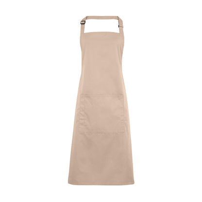Latte - Front - Premier Ladies-Womens Colours Bip Apron With Pocket - Workwear