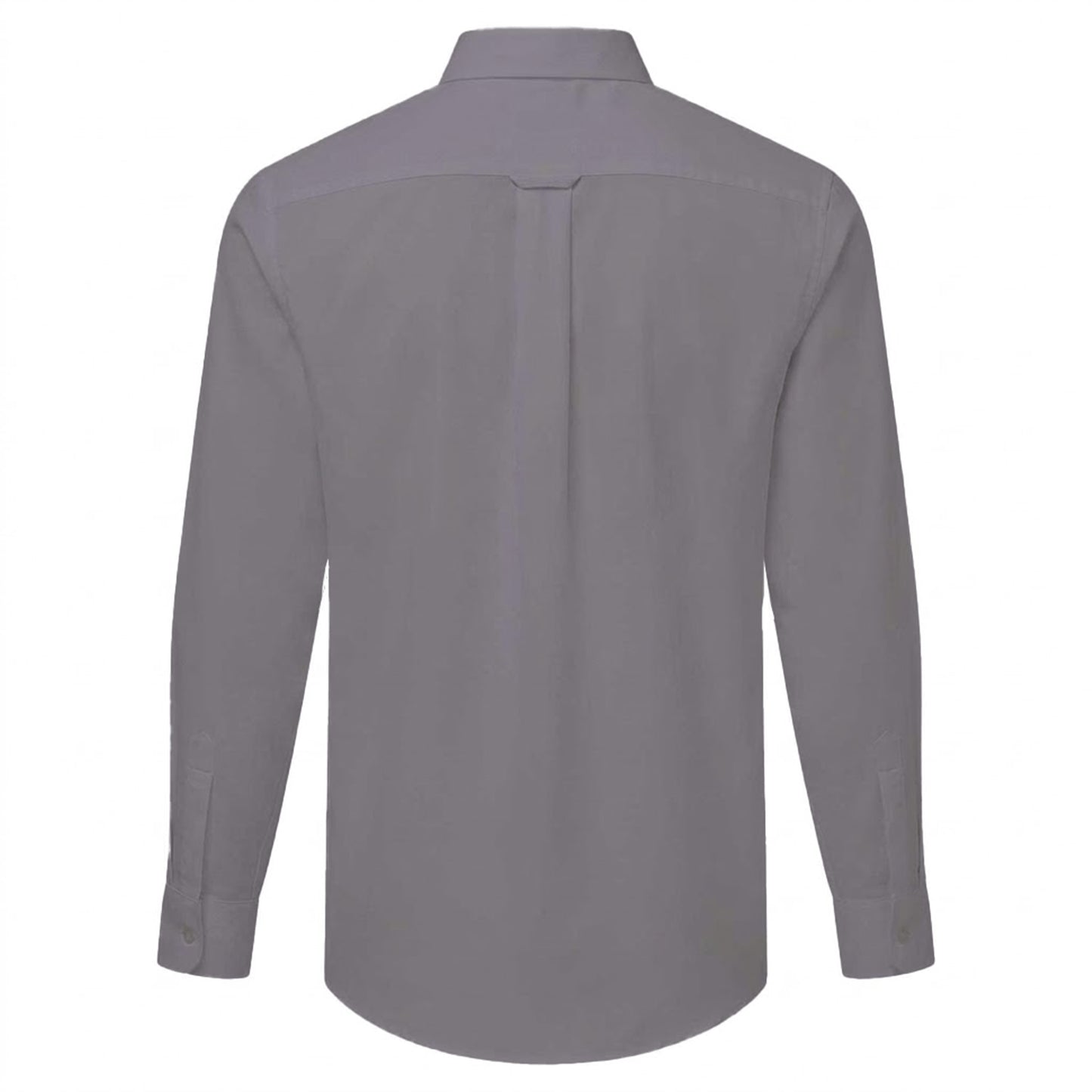 Steel Grey - Back - Premier Mens Supreme Oxford Long-Sleeved Formal Shirt