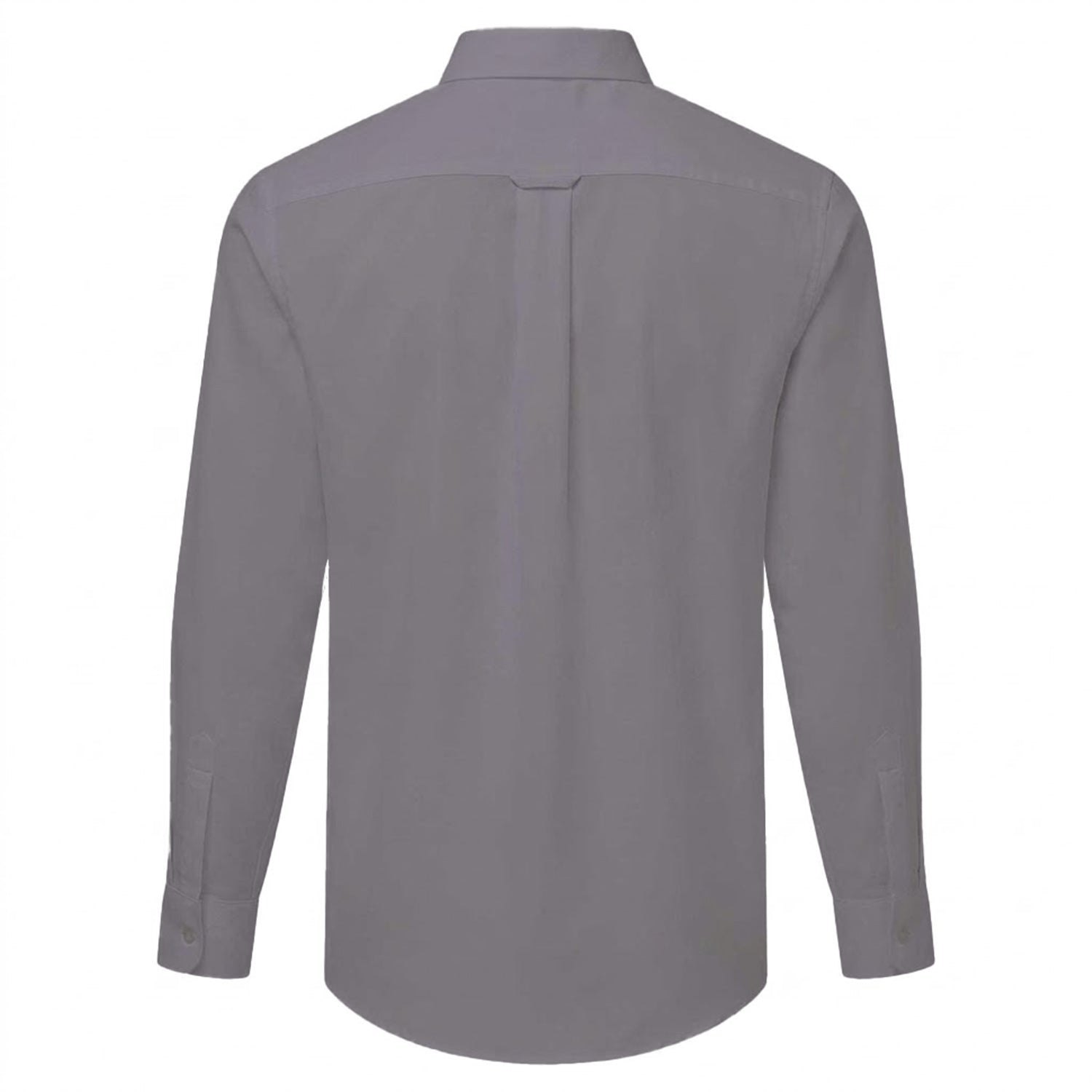 Steel Grey - Back - Premier Mens Supreme Oxford Long-Sleeved Formal Shirt