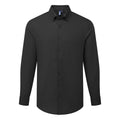 Black - Front - Premier Mens Supreme Oxford Long-Sleeved Formal Shirt