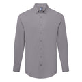 Steel Grey - Front - Premier Mens Supreme Oxford Long-Sleeved Formal Shirt
