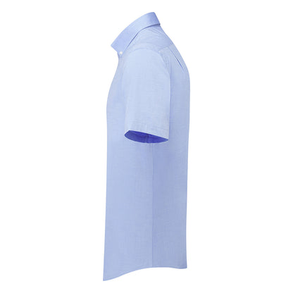 Oxford Blue - Side - Premier Mens Supreme Oxford Short-Sleeved Formal Shirt