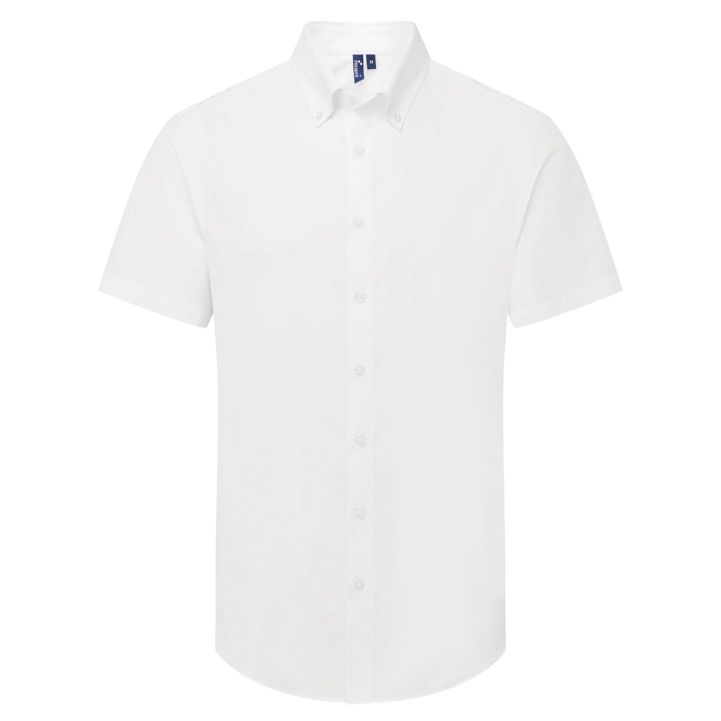 White - Front - Premier Mens Supreme Oxford Short-Sleeved Formal Shirt