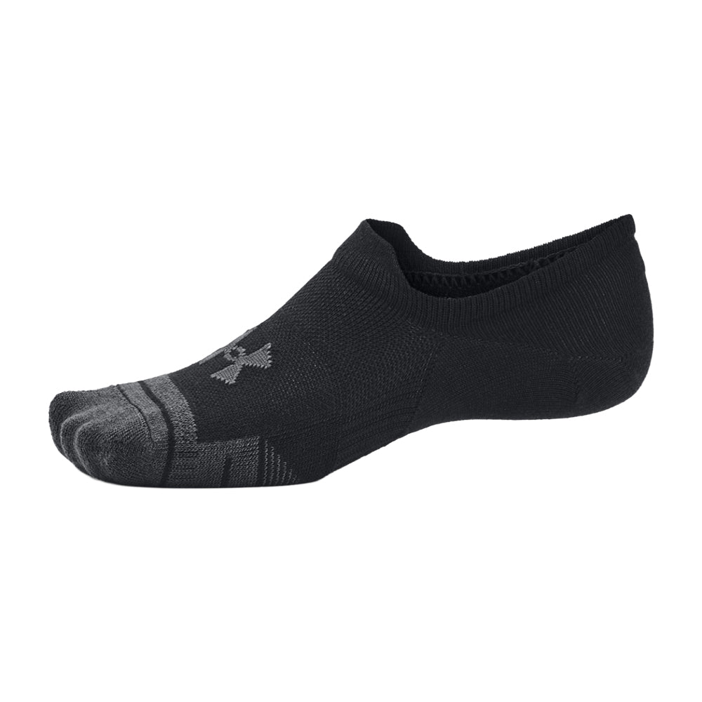 Black - Side - Under Armour Unisex Adult Ultra-Low Training Sports Socks (Pack of 3)