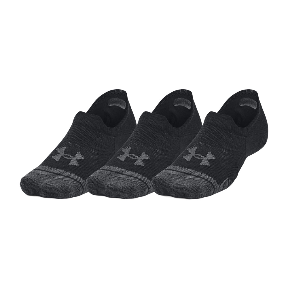 Black - Front - Under Armour Unisex Adult Ultra-Low Training Sports Socks (Pack of 3)