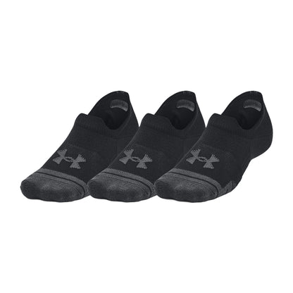 Black - Front - Under Armour Unisex Adult Ultra-Low Training Sports Socks (Pack of 3)