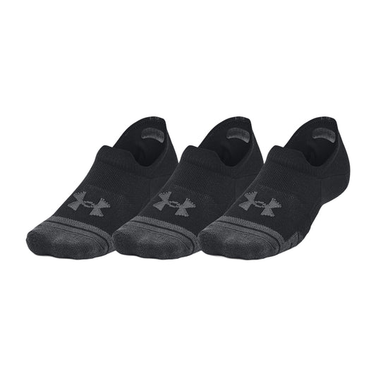 Black - Front - Under Armour Unisex Adult Ultra-Low Training Sports Socks (Pack of 3)