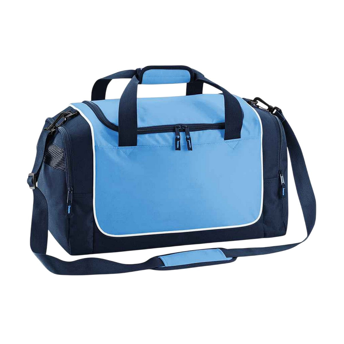 Sky Blue-French Navy-White - Front - Quadra Teamwear Locker Bag