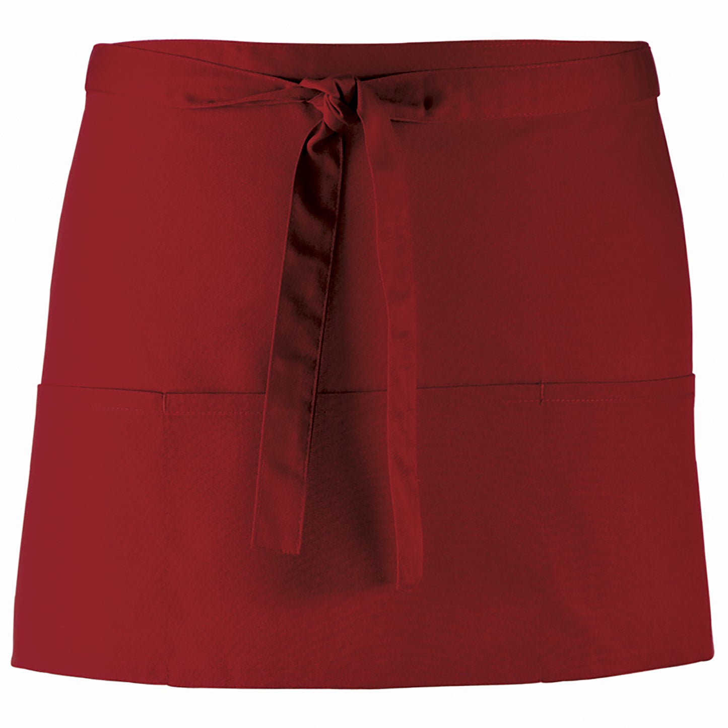 Burgundy - Front - Premier Ladies-Womens Colours 3 Pocket Apron - Workwear