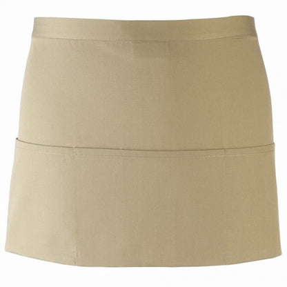 Khaki - Front - Premier Ladies-Womens Colours 3 Pocket Apron - Workwear