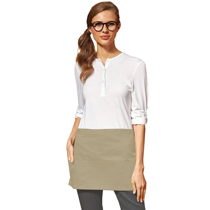 Khaki - Back - Premier Ladies-Womens Colours 3 Pocket Apron - Workwear