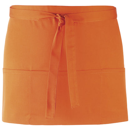 Orange - Front - Premier Ladies-Womens Colours 3 Pocket Apron - Workwear