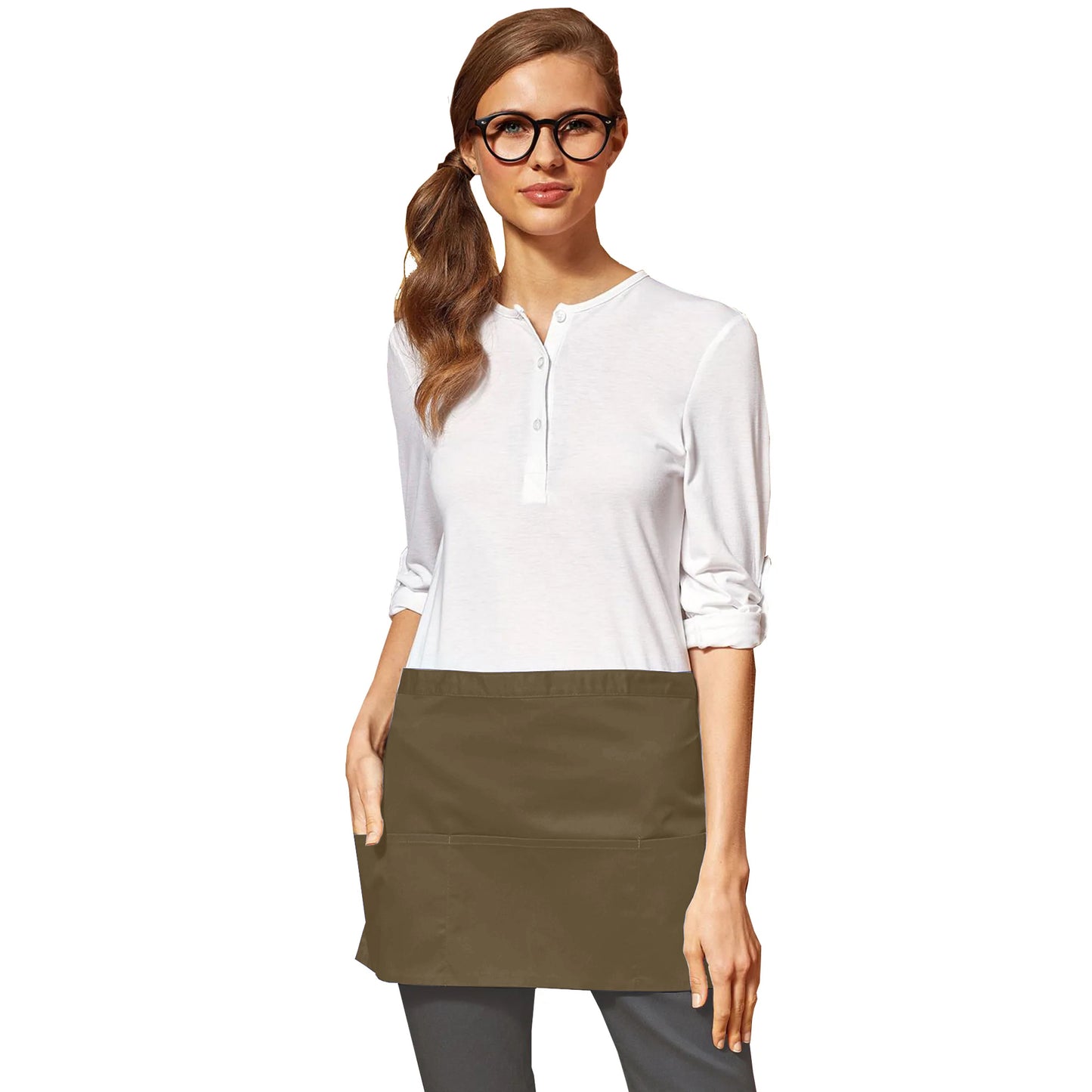 Sage - Back - Premier Ladies-Womens Colours 3 Pocket Apron - Workwear