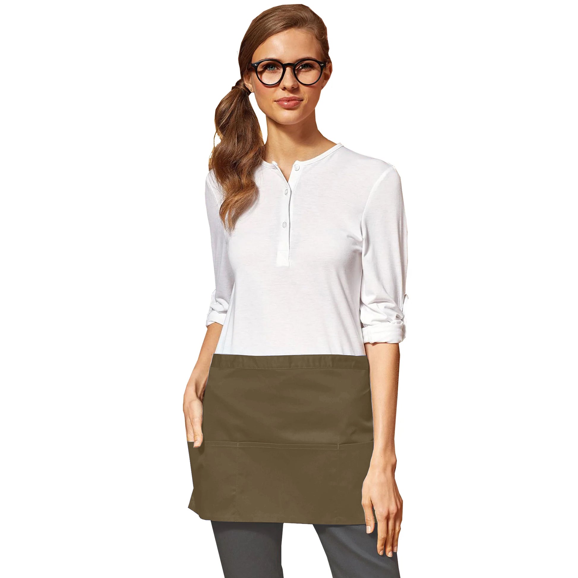 Sage - Back - Premier Ladies-Womens Colours 3 Pocket Apron - Workwear