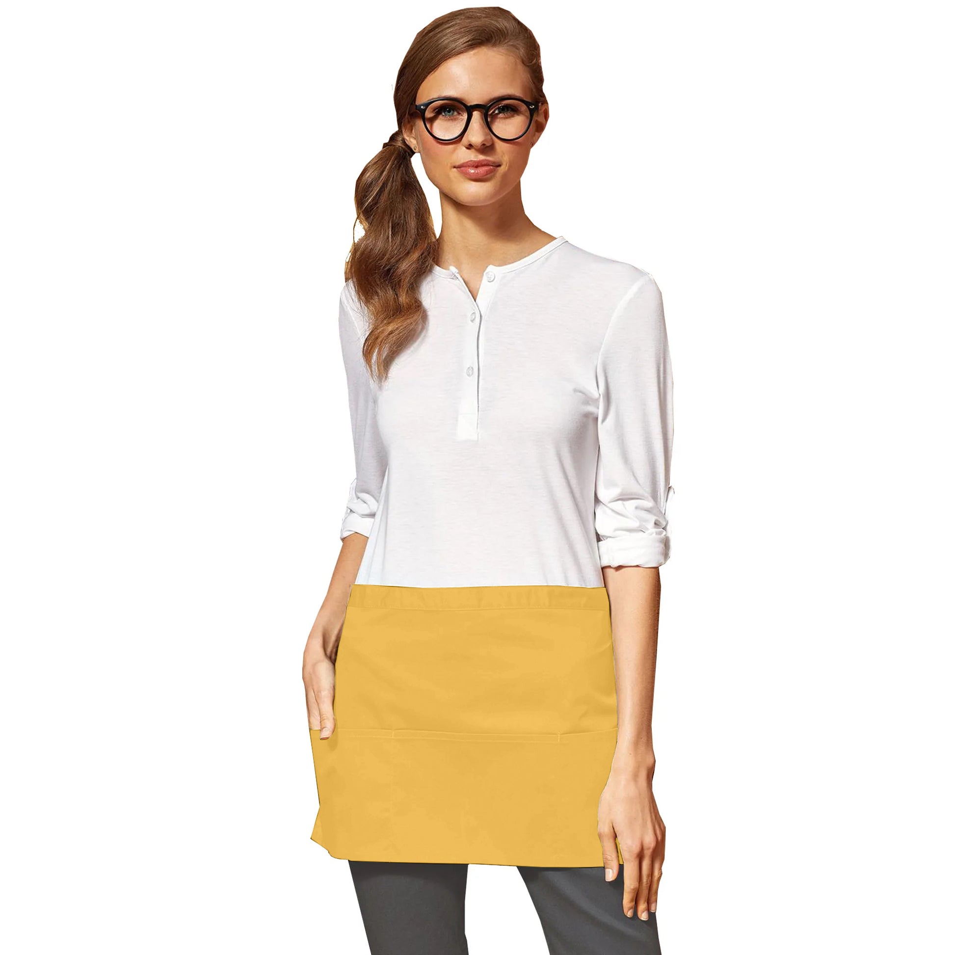 Sunflower - Back - Premier Ladies-Womens Colours 3 Pocket Apron - Workwear