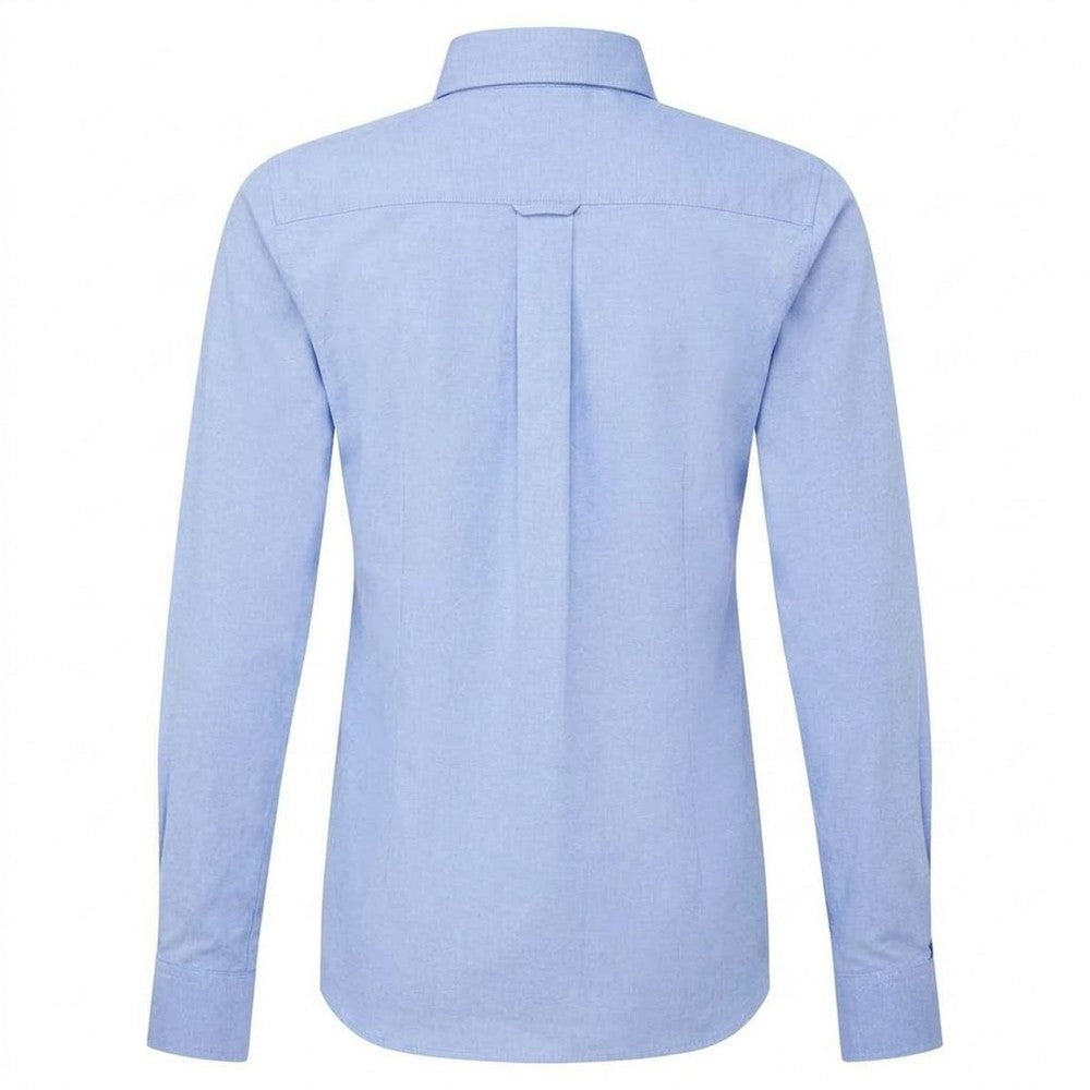 Blue Oxford - Back - Premier Womens-Ladies Supreme Oxford Long-Sleeved Shirt