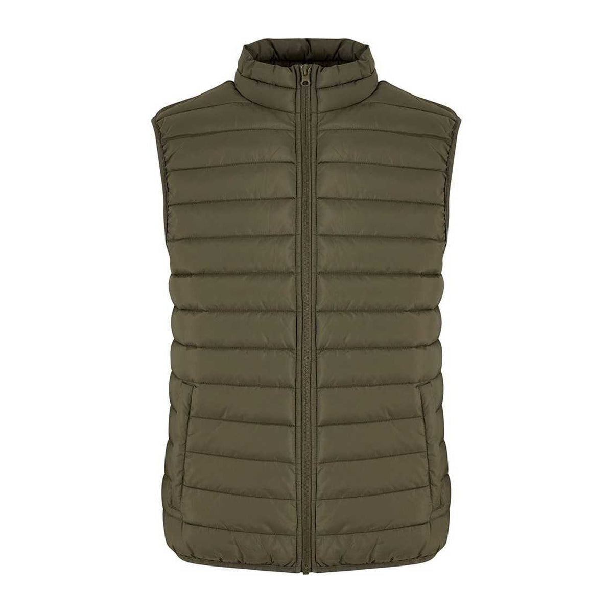 Olive - Front - New Morning Studios Mens Lightweight Gilet