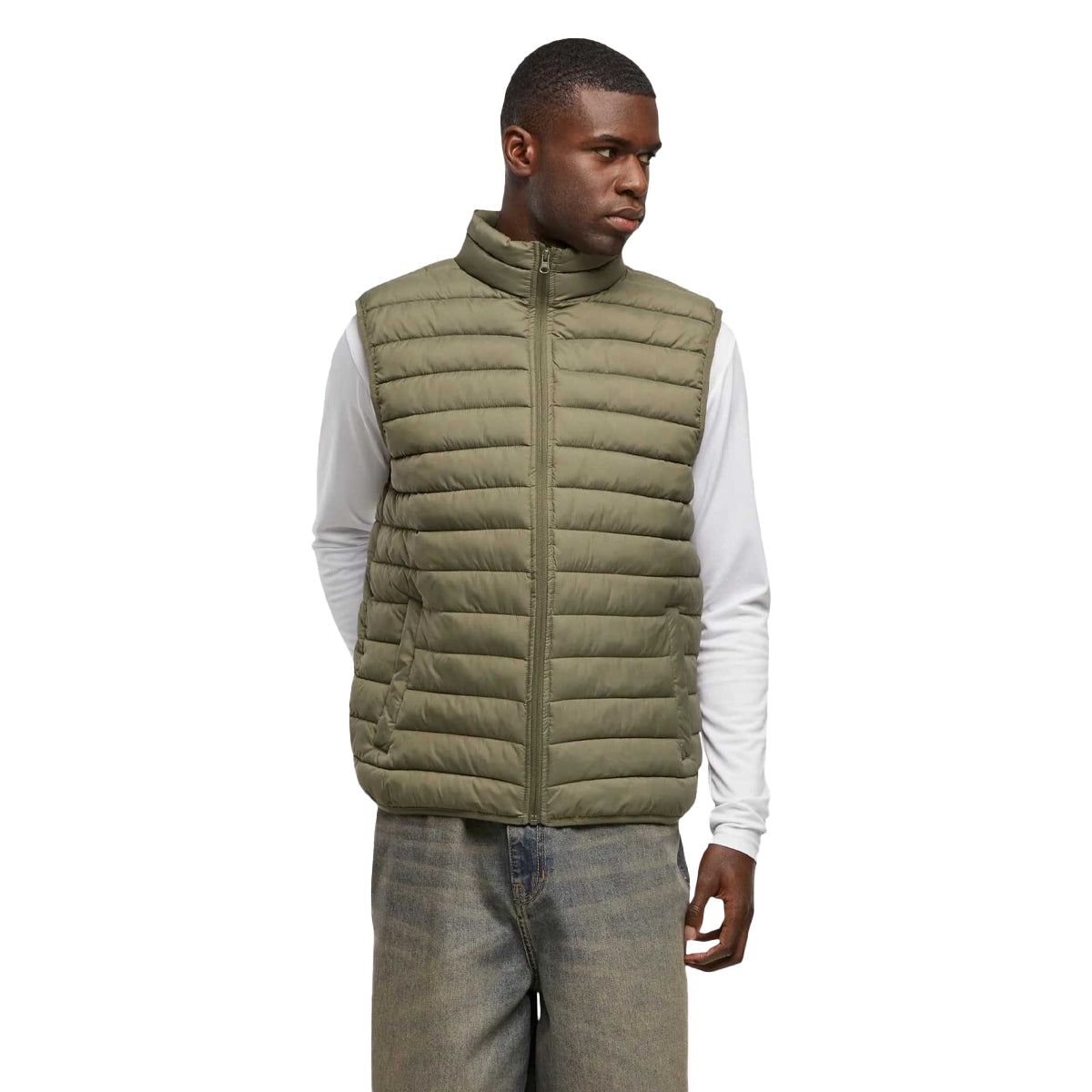 Olive - Back - New Morning Studios Mens Lightweight Gilet