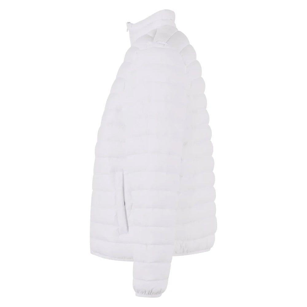 White - Side - New Morning Studios Mens Lightweight Puffer Jacket