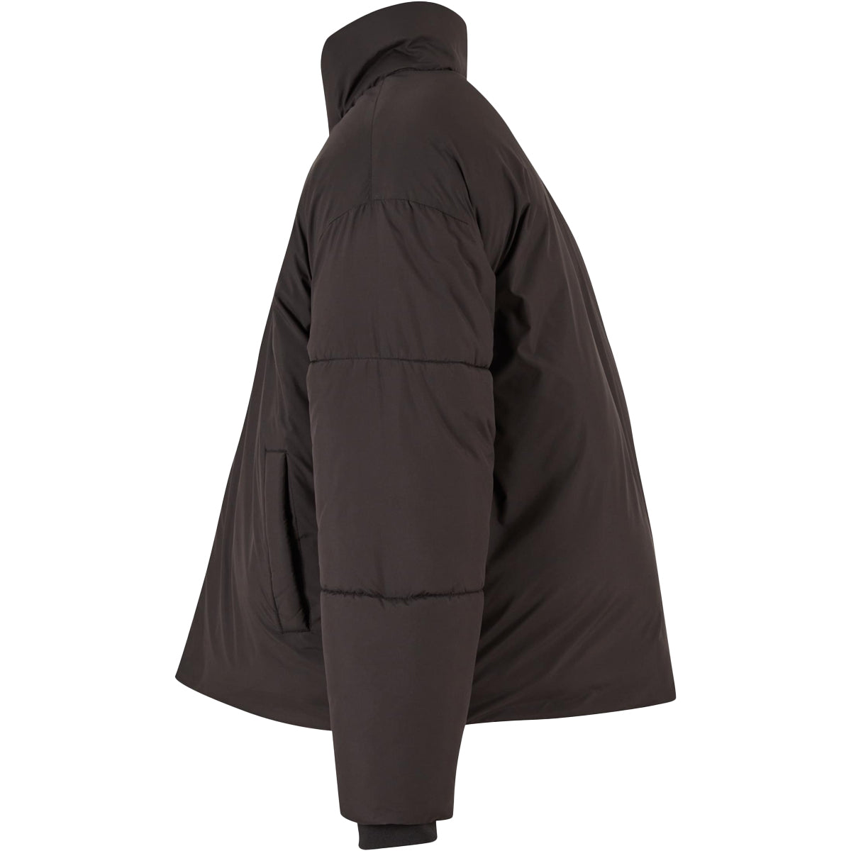 Black - Side - Build Your Brand Mens Oversized Puffer Jacket