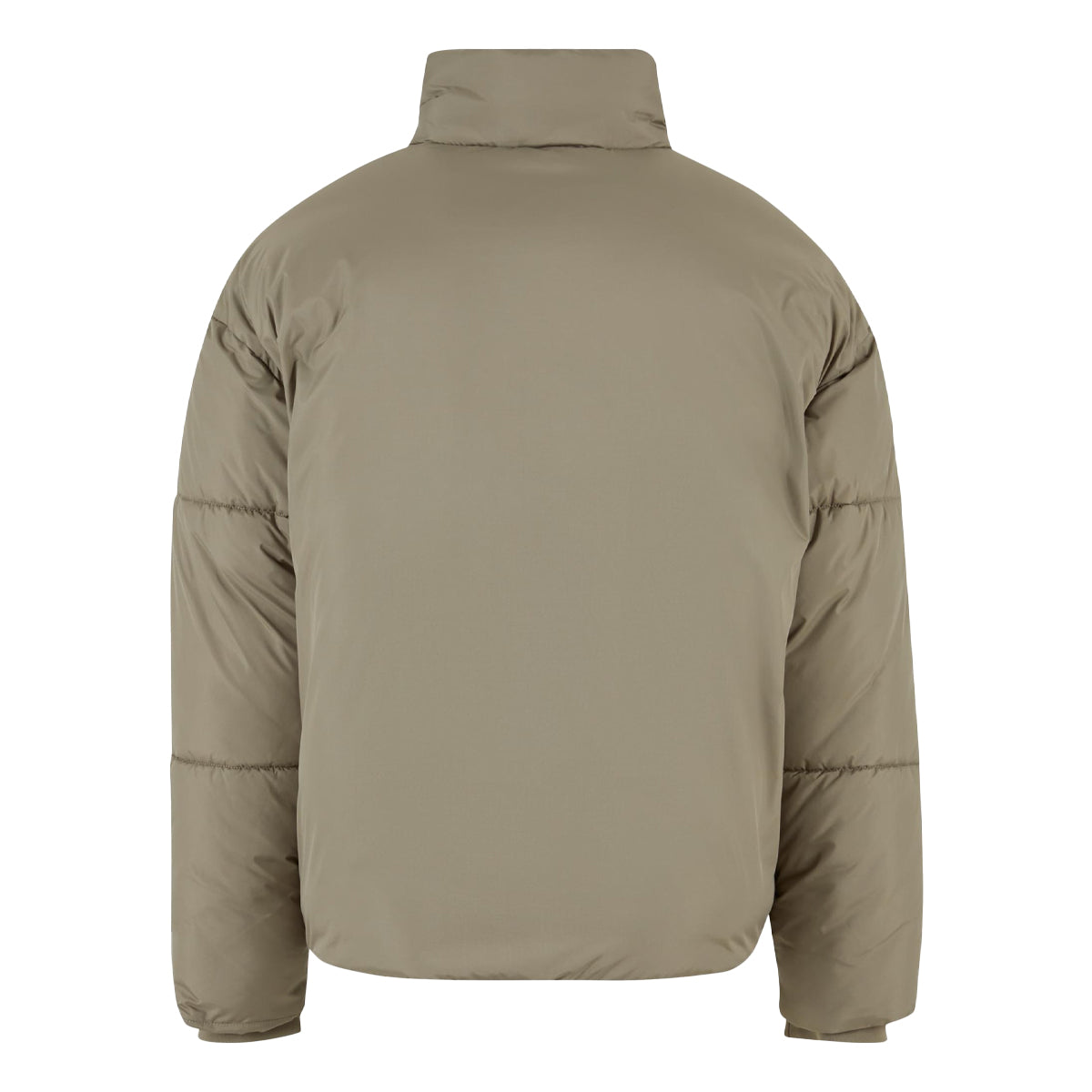 Pale Olive - Back - Build Your Brand Mens Oversized Puffer Jacket
