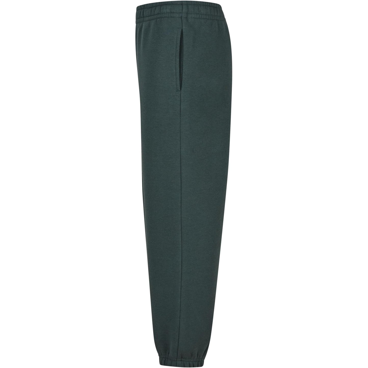 Bottle Green - Side - Build Your Brand Childrens-Kids Fluffy Sweatpants