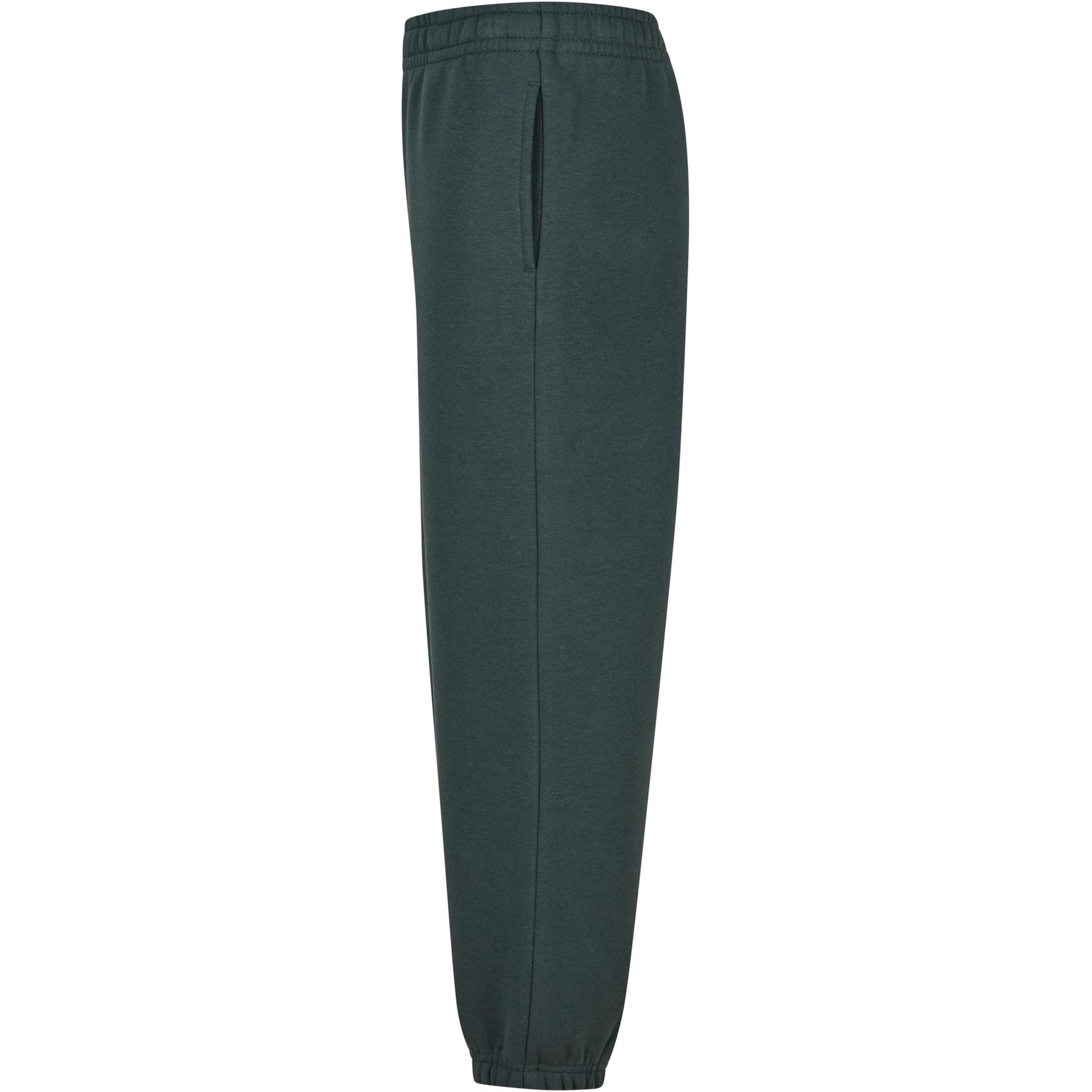 Bottle Green - Side - Build Your Brand Childrens-Kids Fluffy Sweatpants