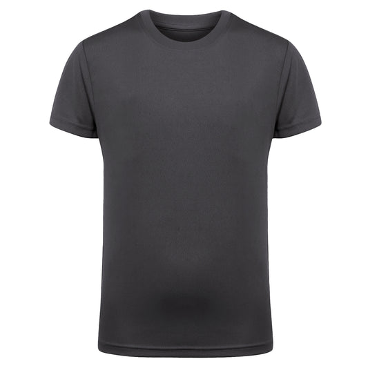 Charcoal - Front - TriDri Childrens-Kids Performance Polyester T-Shirt