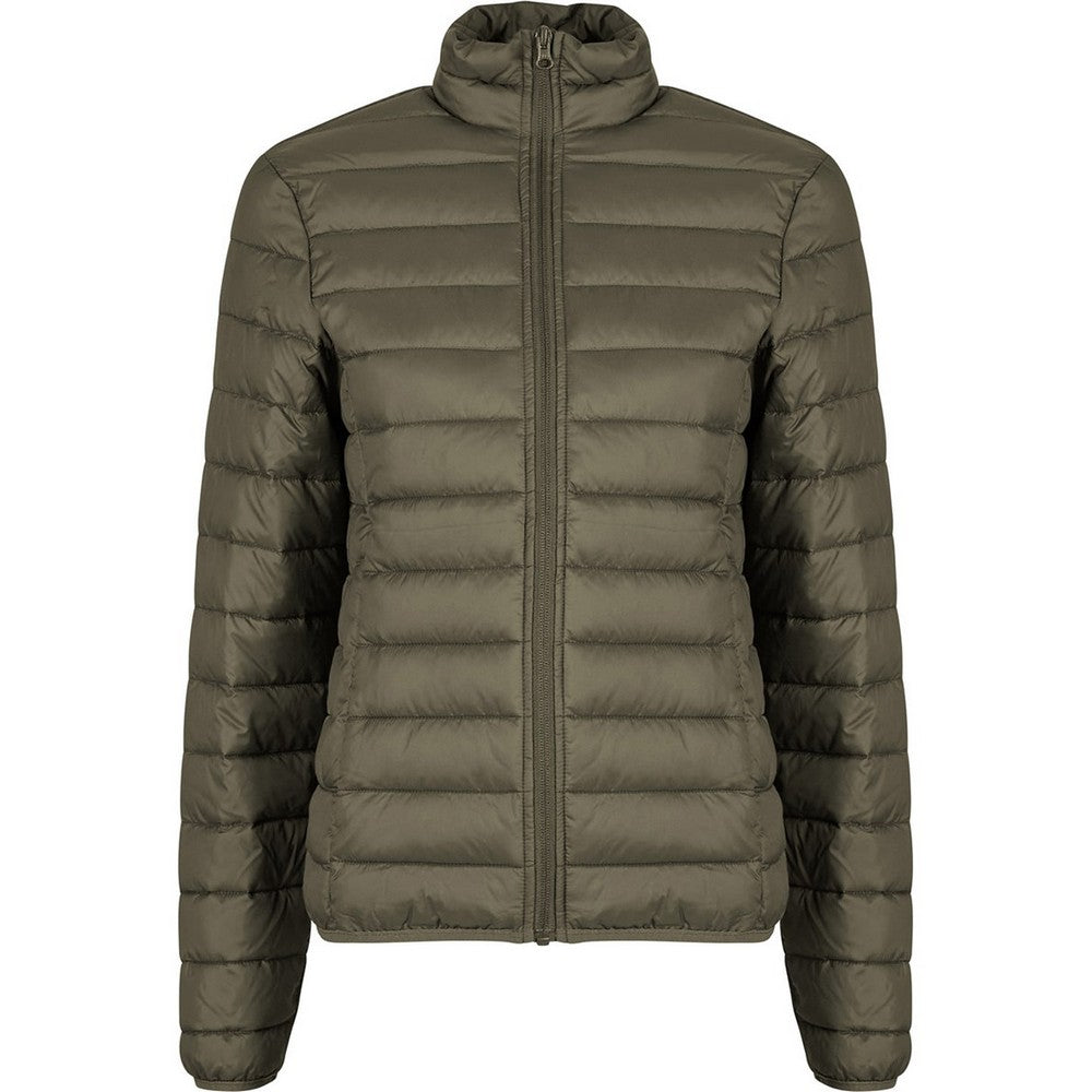 Olive - Front - New Morning Studios Womens-Ladies Lightweight Puffer Jacket