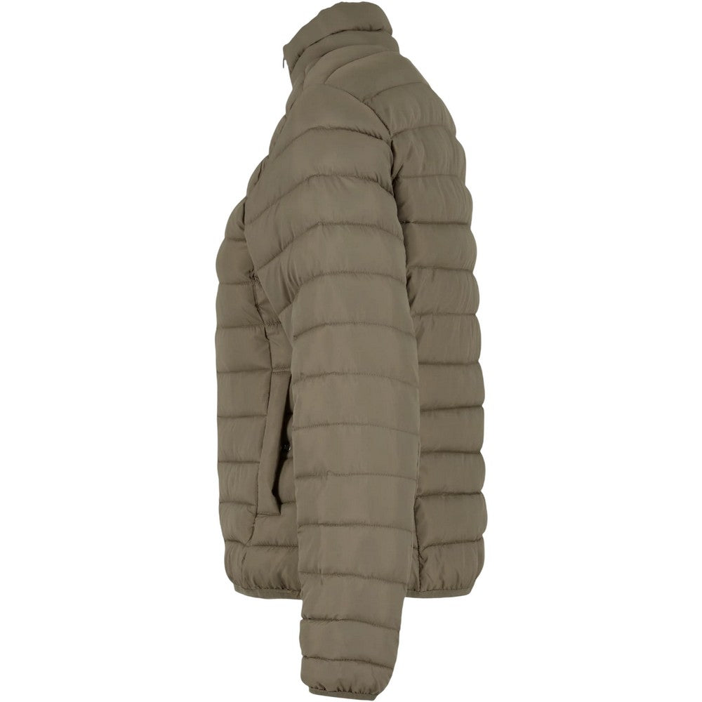 Olive - Side - New Morning Studios Womens-Ladies Lightweight Puffer Jacket