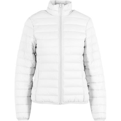 White - Front - New Morning Studios Womens-Ladies Lightweight Puffer Jacket