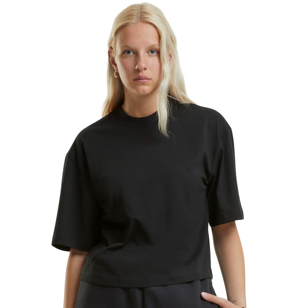 Black - Side - New Morning Studios Womens-Ladies Oversized T-Shirt