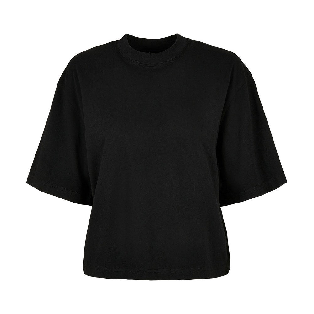 Black - Front - New Morning Studios Womens-Ladies Oversized T-Shirt